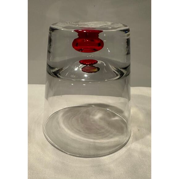 Whiskey Old Fashioned Cocktail Glass Low Ball Cherry Red Drop Controlled Bubble - Picture 4 of 7